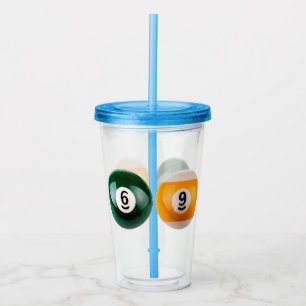 SlipperyJoe's 69 harde pooltafel twee biljartbal Acryl Drinkbeker