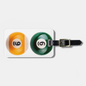 SlipperyJoe's 69 harde pooltafel twee biljartbal Bagagelabel (Voorkant horizontaal)