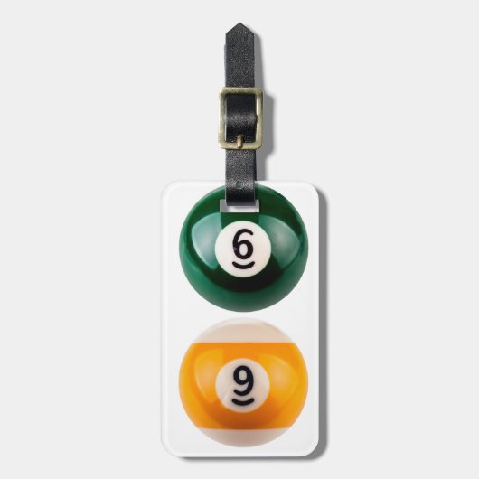 SlipperyJoe's 69 harde pooltafel twee biljartbal Bagagelabel (Voorkant verticaal)