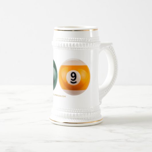 SlipperyJoe's 69 harde pooltafel twee biljartbal Bierpul (Voorkant rechts)