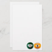 SlipperyJoe's 69 harde pooltafel twee biljartbal Briefpapier (Voorkant / Achterkant)