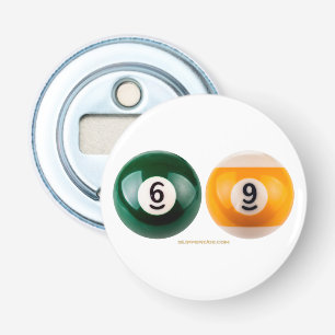 SlipperyJoe's 69 harde pooltafel twee biljartbal Button Flesopener