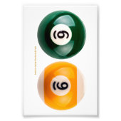 SlipperyJoe's 69 harde pooltafel twee biljartbal Foto Afdruk (Voorkant)