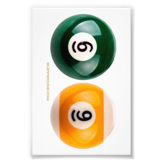 SlipperyJoe's 69 harde pooltafel twee biljartbal Foto Afdruk (Voorkant)