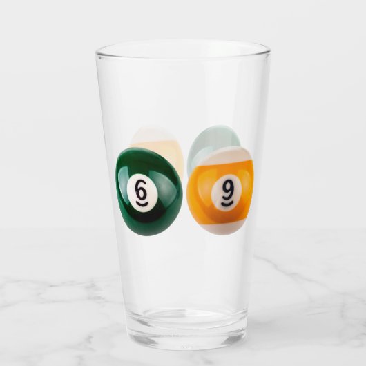 SlipperyJoe's 69 harde pooltafel twee biljartbal Glas (Achterkant)
