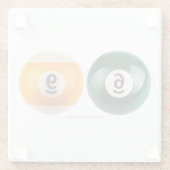 SlipperyJoe's 69 harde pooltafel twee biljartbal Glazen Onderzetter (Achterkant)