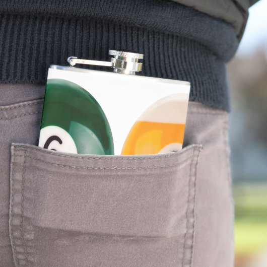 SlipperyJoe's 69 harde pooltafel twee biljartbal Heupfles (Voorbeeld)