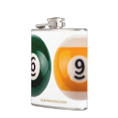 SlipperyJoe's 69 harde pooltafel twee biljartbal Heupfles (Links)