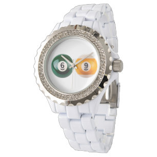 SlipperyJoe's 69 harde pooltafel twee biljartbal Horloge