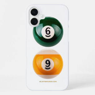 SlipperyJoe's 69 harde pooltafel twee biljartbal iPhone 16 Plus Hoesje