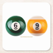 SlipperyJoe's 69 harde pooltafel twee biljartbal Kartonnen Onderzetters (Voorkant)