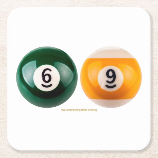 SlipperyJoe's 69 harde pooltafel twee biljartbal Kartonnen Onderzetters (Voorkant)