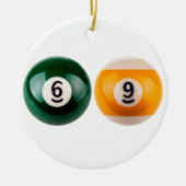 SlipperyJoe's 69 harde pooltafel twee biljartbal Keramisch Ornament (Voorkant)
