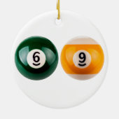 SlipperyJoe's 69 harde pooltafel twee biljartbal Keramisch Ornament (Achterkant)
