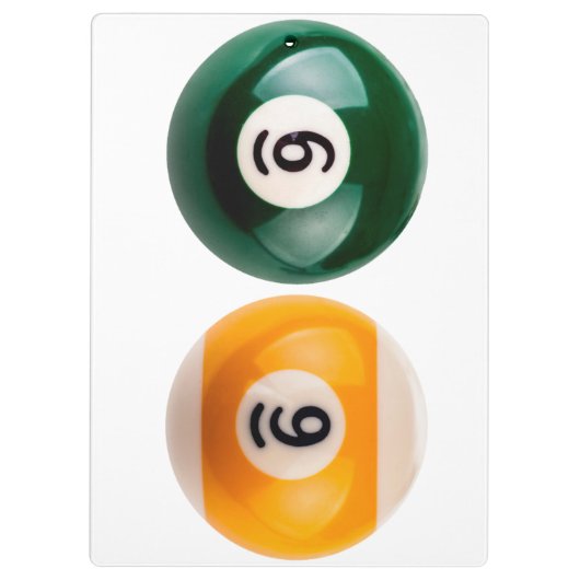 SlipperyJoe's 69 harde pooltafel twee biljartbal Klembord (Achterkant)