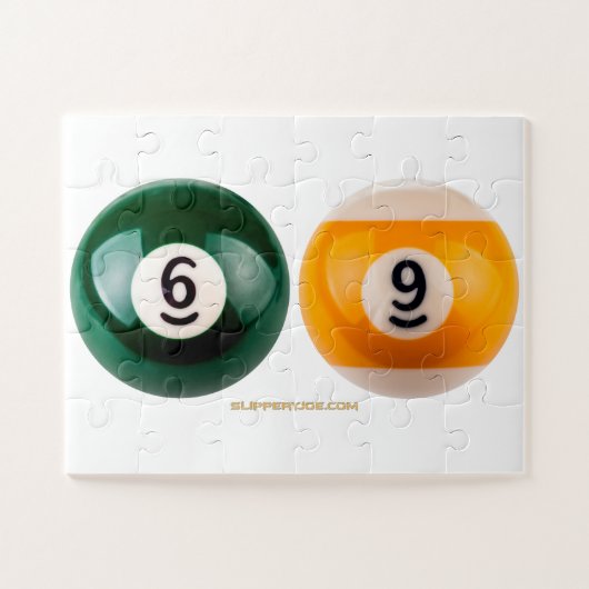 SlipperyJoe's 69 harde pooltafel twee biljartbal Legpuzzel (Horizontaal)