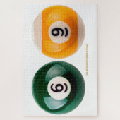 SlipperyJoe's 69 harde pooltafel twee biljartbal Legpuzzel (Verticaal)