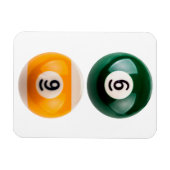 SlipperyJoe's 69 harde pooltafel twee biljartbal Magneet (Horizontaal)