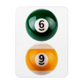SlipperyJoe's 69 harde pooltafel twee biljartbal Magneet (Verticaal)