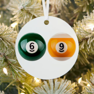 SlipperyJoe's 69 harde pooltafel twee biljartbal Metalen Ornament