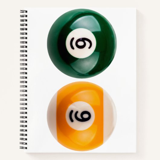 SlipperyJoe's 69 harde pooltafel twee biljartbal Notitieboek (Voorkant)