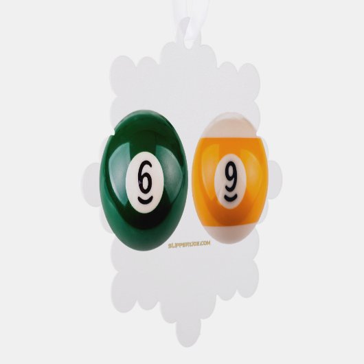 SlipperyJoe's 69 harde pooltafel twee biljartbal Ornament Kaart (Rechts)
