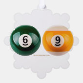 SlipperyJoe's 69 harde pooltafel twee biljartbal Ornament Kaart (Achterkant)