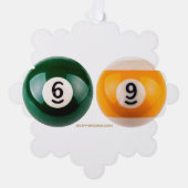 SlipperyJoe's 69 harde pooltafel twee biljartbal Ornament Kaart (Voorkant)