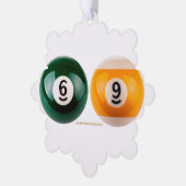 SlipperyJoe's 69 harde pooltafel twee biljartbal Ornament Kaart (Links)