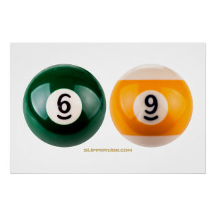 SlipperyJoe's 69 harde pooltafel twee biljartbal Perfect Poster