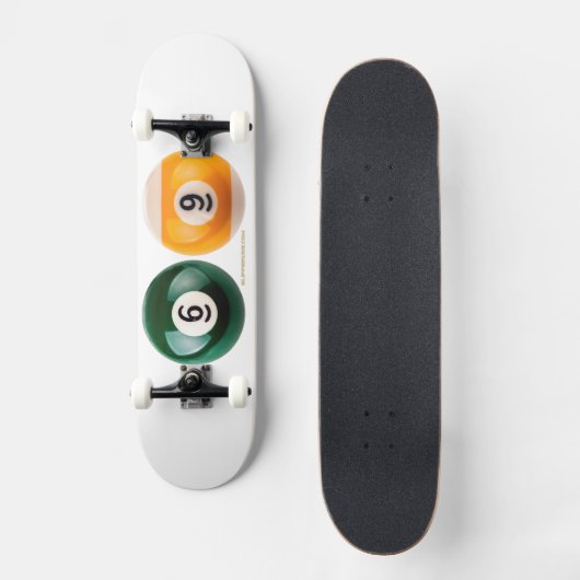 SlipperyJoe's 69 harde pooltafel twee biljartbal Persoonlijk Skateboard (Voorkant)