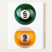 SlipperyJoe's 69 harde pooltafel twee biljartbal Planner (Achterkant)