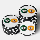 SlipperyJoe's 69 harde pooltafel twee biljartbal Poker Chips (Opstapeling)