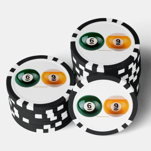 SlipperyJoe's 69 harde pooltafel twee biljartbal Poker Chips (Opstapeling)