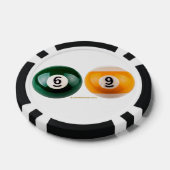 SlipperyJoe's 69 harde pooltafel twee biljartbal Poker Chips (Enkel)