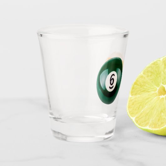 SlipperyJoe's 69 harde pooltafel twee biljartbal Shot Glas (Links)