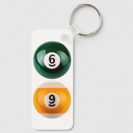 SlipperyJoe's 69 harde pooltafel twee biljartbal Sleutelhanger (Achterkant)