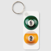 SlipperyJoe's 69 harde pooltafel twee biljartbal Sleutelhanger (Voorkant)