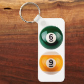 SlipperyJoe's 69 harde pooltafel twee biljartbal Sleutelhanger (Voorkant)