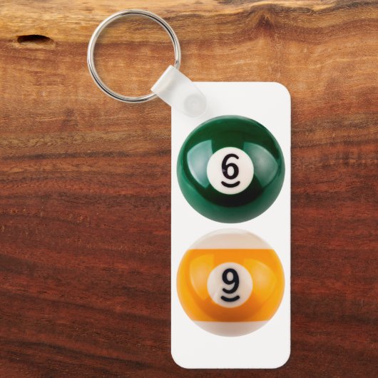 SlipperyJoe's 69 harde pooltafel twee biljartbal Sleutelhanger (Voorkant)