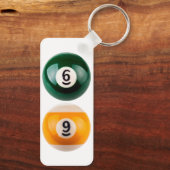 SlipperyJoe's 69 harde pooltafel twee biljartbal Sleutelhanger (Achterkant)