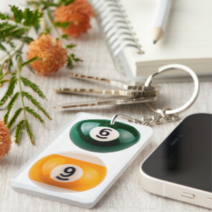 SlipperyJoe's 69 harde pooltafel twee biljartbal Sleutelhanger