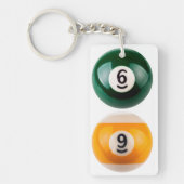 SlipperyJoe's 69 harde pooltafel twee biljartbal Sleutelhanger (Voorkant)