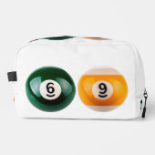 SlipperyJoe's 69 harde pooltafel twee biljartbal Toilettasje (Voorkant)