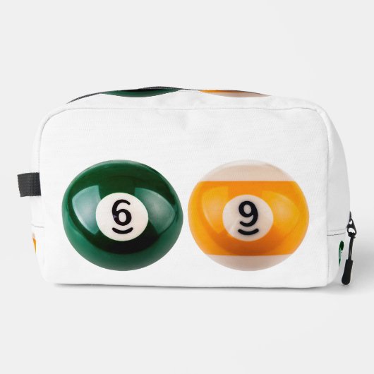 SlipperyJoe's 69 harde pooltafel twee biljartbal Toilettasje (Voorkant)