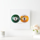 SlipperyJoe's 69 harde pooltafel twee biljartbal Vierkante Klok (Huis)