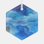 SlipperyJoe's abstracte wolkenkunstwerk kleurrijke Glas Ornament (Voorkant)