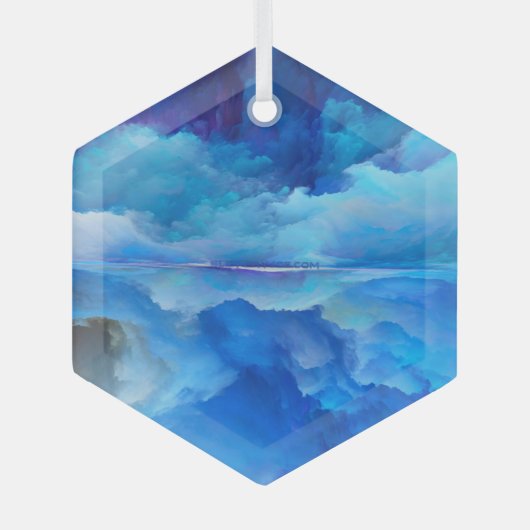 SlipperyJoe's abstracte wolkenkunstwerk kleurrijke Glas Ornament (Voorkant)