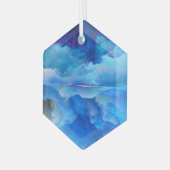 SlipperyJoe's abstracte wolkenkunstwerk kleurrijke Glas Ornament (Voorkant links)