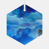 SlipperyJoe's abstracte wolkenkunstwerk kleurrijke Glas Ornament (Achterkant)